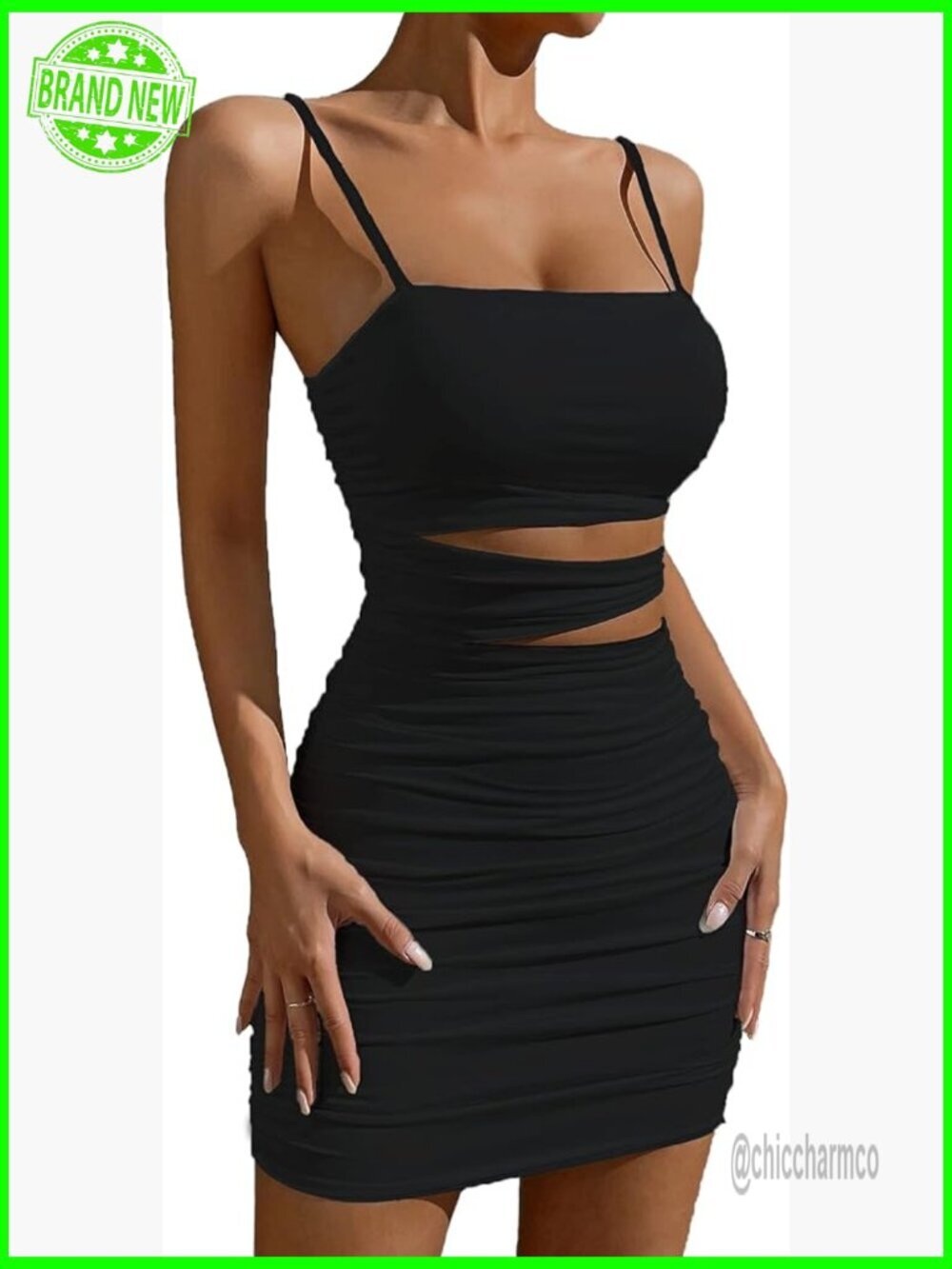 Women's Sleeveless Bodycon Mini Dress Spaghetti Strap Clubwear